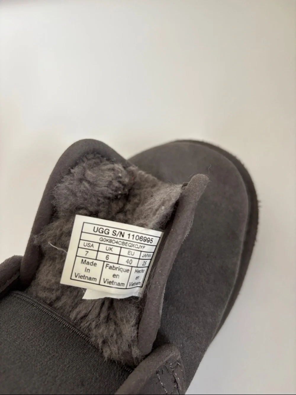 Ugg Neumel Flex Pull On‎ Boots Gray Suede Plush Sherling 1106995 Men's Size 7